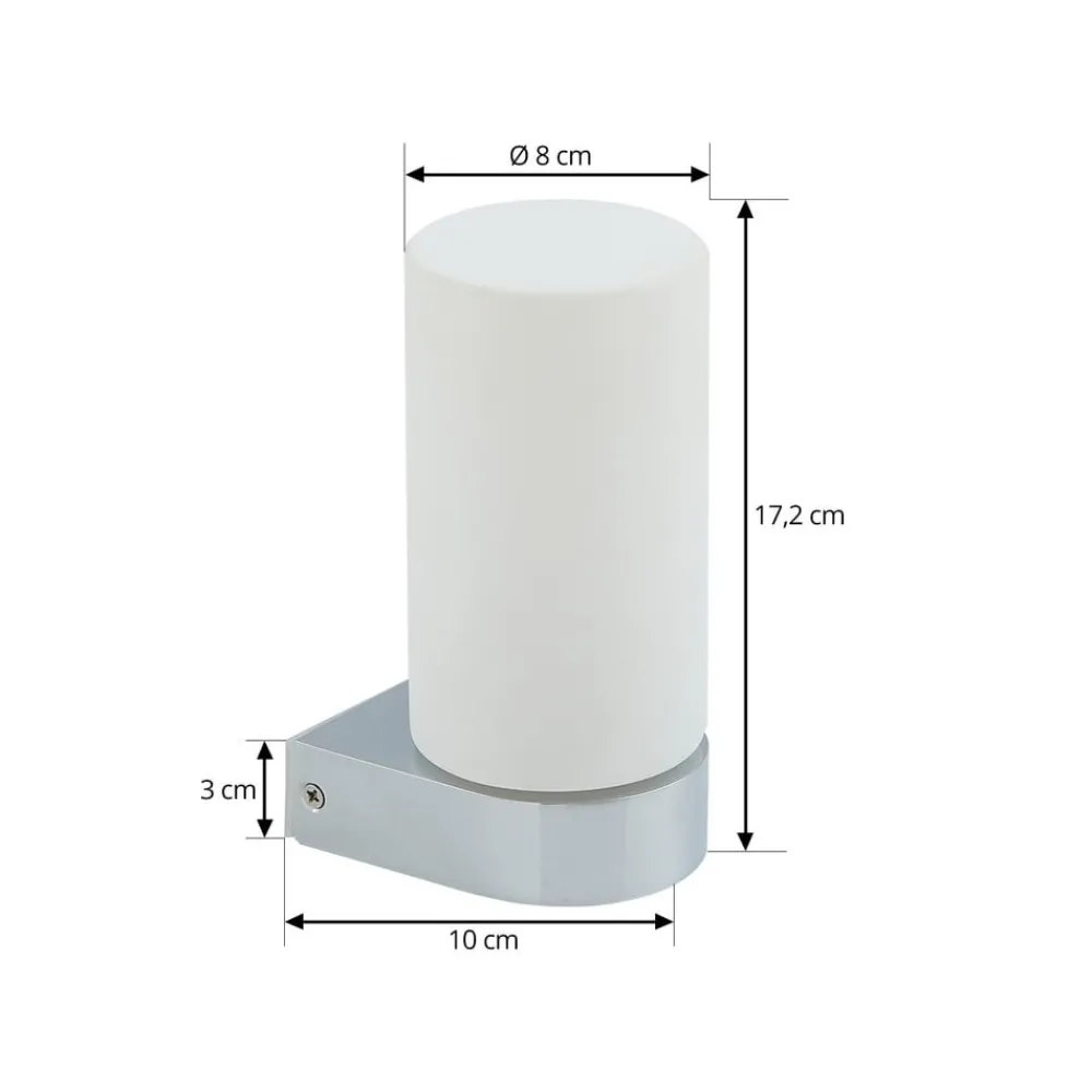 Lucande Væg- Og Spejllamper > Basolo væglampe til badeværelset, sort, højde 17,2 cm, glas