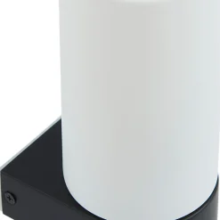 Væg- Og Spejllamper|Væglamper ^ Lucande Basolo væglampe til badeværelset, sort, højde 31,5 cm, glas