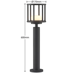Lucande Gadebelysning > Berenike 60 cm vejlampe, mørkegrå, metal, GX53