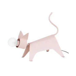 Bordlamper ^ Lucande bordlampe Idalina, kat, pink, jern, 38 cm