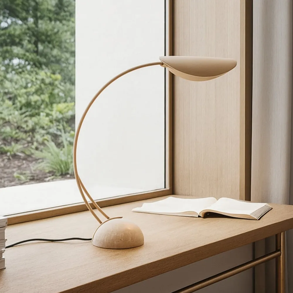Lucande Pendellamper|Bordlamper > bordlampe Rivera, beige, metal, sten, 51 cm, G9
