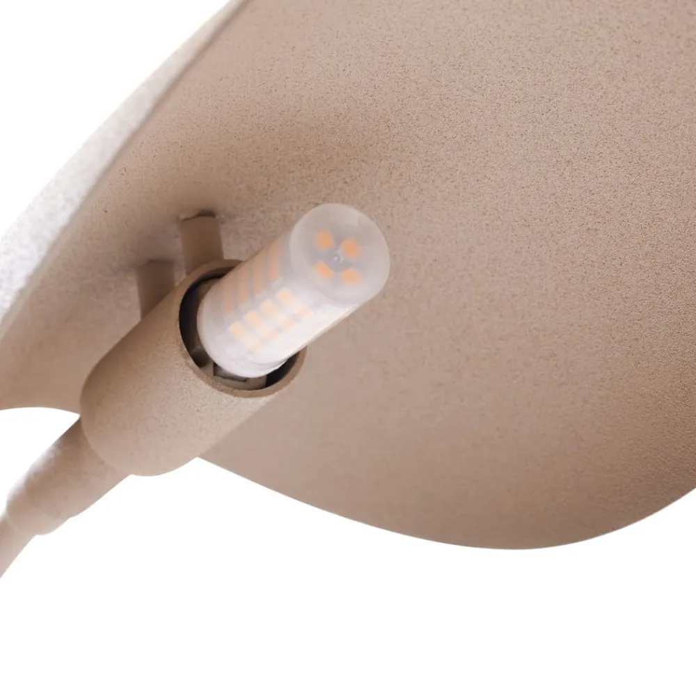 Lucande Pendellamper|Bordlamper > bordlampe Rivera, beige, metal, sten, 51 cm, G9