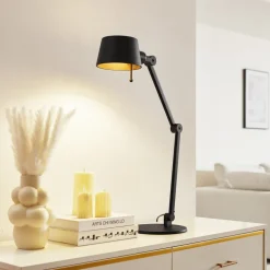 Arbejdsrum/Kontor|Bordlamper ^ Lucande bordlampe Silka, sort, metal, 93,5 cm høj