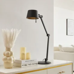 Arbejdsrum/Kontor|Bordlamper ^ Lucande bordlampe Silka, sort, metal, 93,5 cm høj
