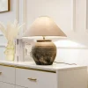 Lucande Bordlamper > bordlampe Thalorin, højde 46 cm, grå, keramik