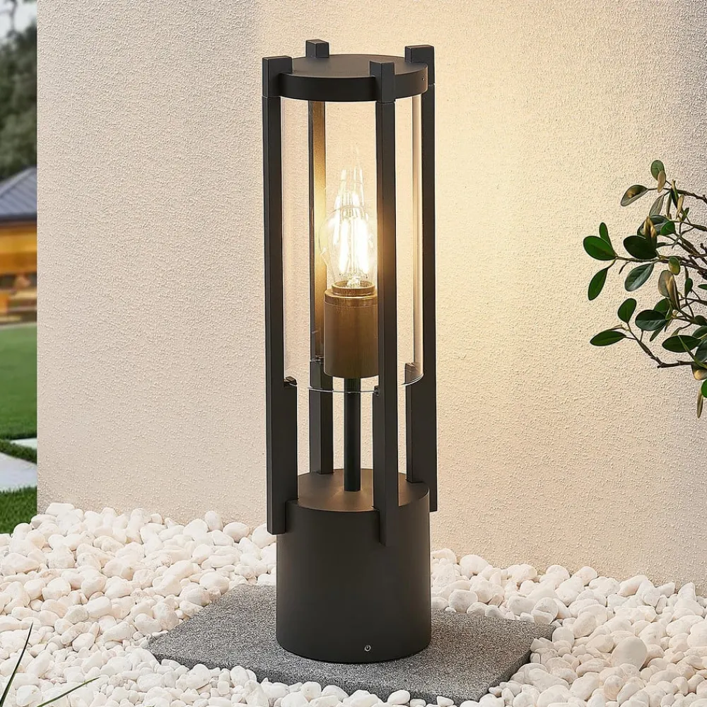 Terrassebelysning|Sokkellamper ^ Lucande Brienne sokkellampe, 50 cm, antracit, metal