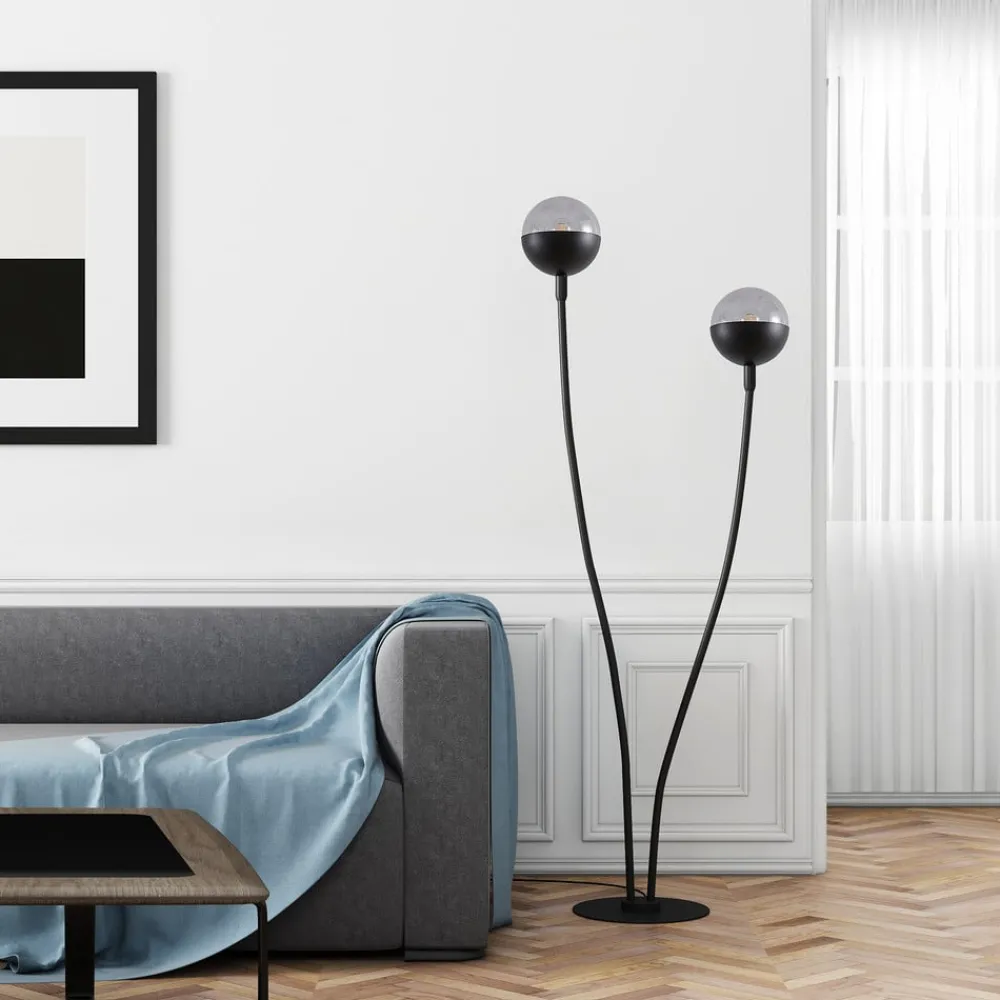 Gulvlamper ^ Lucande Dustian gulvlampe, 2 lyskilder