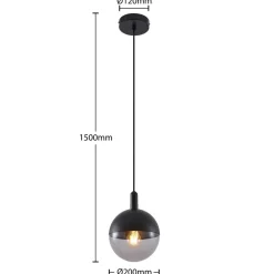 Pendellamper ^ Lucande Dustian pendellampe, glaskugle