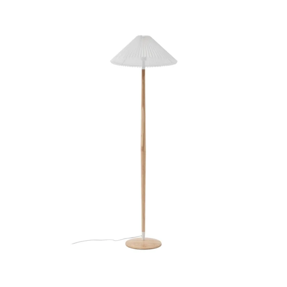 Lucande Gang|Pendellamper > Ellorin gulvlampe, hvid, træ, Ø 47,5 cm, E27