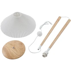 Lucande Gang|Pendellamper > Ellorin gulvlampe, hvid, træ, Ø 47,5 cm, E27