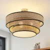 Loftlamper|Loftlamper ^ Lucande Elowen loftlampe, Ø 56 cm, rattan, bambus