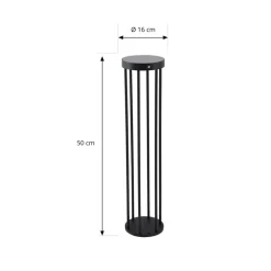 Lucande Solcelle Lampe Med Sensor|Solcellelamper > Evelis LED-vejlampe, sort, aluminium, sensor