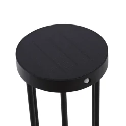 Lucande Solcelle Lampe Med Sensor|Solcellelamper > Evelis LED-vejlampe, sort, aluminium, sensor
