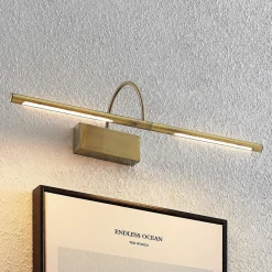 Lucande Væglamper|Væglamper > Fehmke LED-gallerilampe, antik messing
