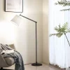 Gulvlamper|Gulvlamper ^ Lucande gulvlampe Caelia, sort, tekstil, justerbar