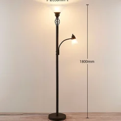 Lucande Gulvlamper|Gulvlamper > Gulvlampe Dunja, hvid/rust, metal, læselampe