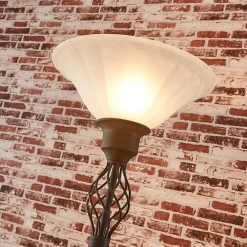 Lucande Gulvlamper|Gulvlamper > Gulvlampe Dunja, hvid/rust, metal, læselampe