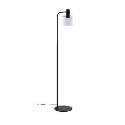 Lucande Gulvlamper|Gulvlamper > gulvlampe Eirian, sort, glas, 150 cm høj, E27