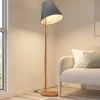 Gang|Pendellamper ^ Lucande gulvlampe Jinda, blå, træ, stof, 160 cm, E27