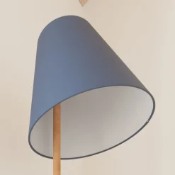 Gang|Pendellamper ^ Lucande gulvlampe Jinda, blå, træ, stof, 160 cm, E27