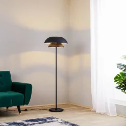 Lucande Gang|Pendellamper > gulvlampe Kellina, 151 cm, sort, metal, E27