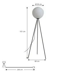 Lucande Gulvlamper|Gulvlamper > gulvlampe Kestralia, hvid, glas, Ø 35 cm, E27