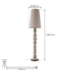 Lucande Gulvlamper > gulvlampe Lyndorin, beige, keramik, 150 cm