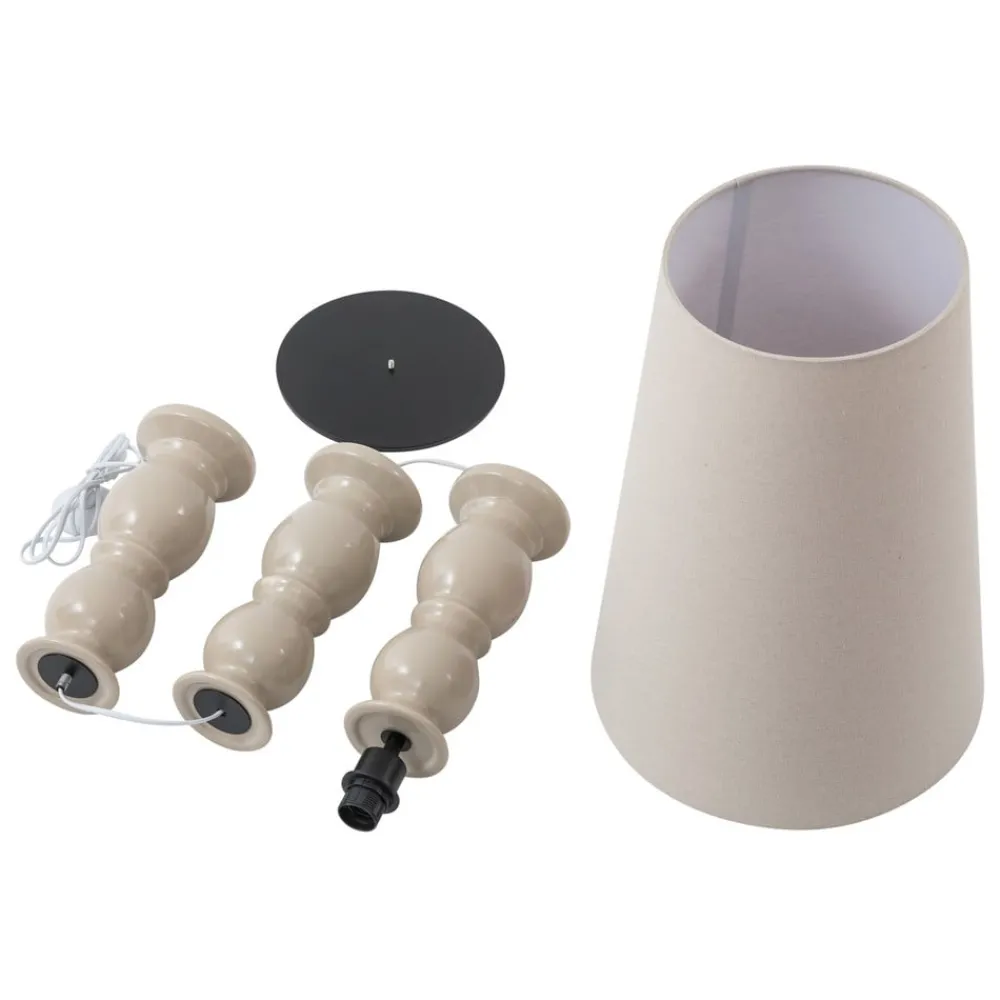 Lucande Gulvlamper > gulvlampe Lyndorin, beige, keramik, 150 cm