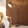 Gulvlamper|Gulvlamper ^ Lucande gulvlampe Marvaine, sort/guldfarvet, justerbar