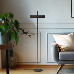 Gulvlamper ^ Lucande gulvlampe Nysira, grå metallic, 2 lyskilder