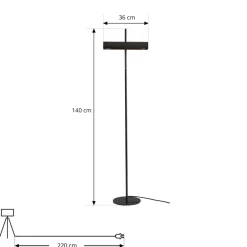 Gulvlamper ^ Lucande gulvlampe Nysira, grå metallic, 2 lyskilder
