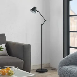 Lucande Gang|Pendellamper > gulvlampe Phina, sort/hvid, justerbar, E27