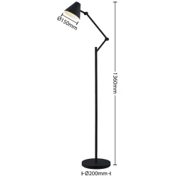 Lucande Gang|Pendellamper > gulvlampe Phina, sort/hvid, justerbar, E27