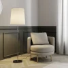 Pendellamper|Gulvlamper ^ Lucande gulvlampe Pordis, 155 cm, krom, hvid, metal, tekstil