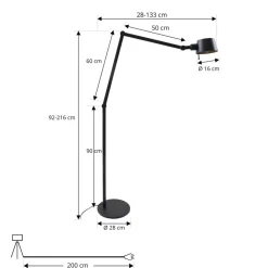 Arbejdsrum/Kontor|Gulvlamper ^ Lucande gulvlampe Silka, højde 216 cm, sort, metal