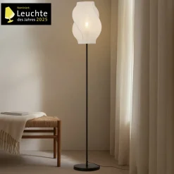 Lucande Gang|Pendellamper > gulvlampe Tovina, tekstil, hvid, højde 165 cm