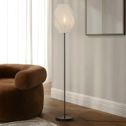 Lucande Gang|Pendellamper > gulvlampe Tovina, tekstil, hvid, højde 165 cm