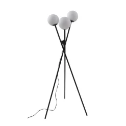 Gulvlamper ^ Lucande gulvlampe Visata, sort, glas, 3-lys, stativ