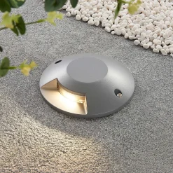 Lucande Nedgravet Udebelysning|Sokkellamper > gulv-spotlight med LED Jeffrey, sølv, 1 lysudgang