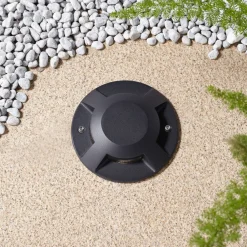 Lucande Terrassebelysning|Nedgravet Udebelysning > gulv-spotlight med LED Jeffrey, sort, 4 lysudgange