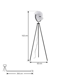 Lucande Gulvlamper > Helva gulvlampe, 150 cm, hvid/sort, drejelig