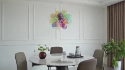 Lucande Pendellamper|Pendellamper > hængelampe Diborah, Ø 50 cm, farvet, glas, G9
