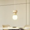 Lucande Pendellamper > hængelampe Fidelo, hvid/gul, glas, keramik, 18 cm