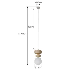 Lucande Pendellamper > hængelampe Fidelo, hvid/gul, glas, keramik, 18 cm