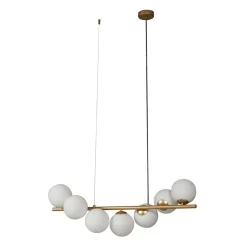 Lucande Pendellamper|Pendellamper > hængelampe Isandro, 95 cm, guld, hvid, 7 lyskilder, G9