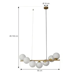 Lucande Pendellamper|Pendellamper > hængelampe Isandro, 95 cm, guld, hvid, 7 lyskilder, G9