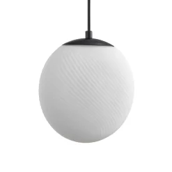 Lucande Pendellamper > hængelampe Lunelle, sort, glas, 4 lyskilder, Ø 40 cm