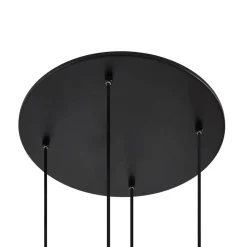 Lucande Pendellamper > hængelampe Lunelle, sort, glas, 4 lyskilder, Ø 40 cm
