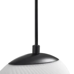 Lucande Pendellamper > hængelampe Lunelle, sort, glas, 4 lyskilder, Ø 40 cm