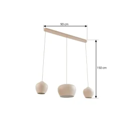 Lucande Pendellamper|Pendellamper > hængelampe Malisa, beige, 3 lyskilder, metal, 90 cm